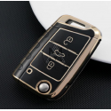 COVER  PROTETTIVO NERO E ORO KEYLESS VW GOLF 7 con led