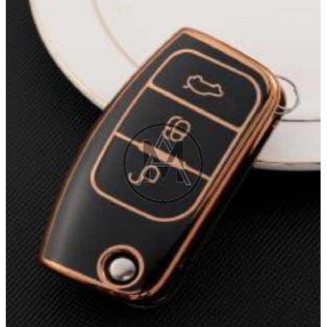 COVER  PROTETTIVO NERO E ORO KEYLESS  FORD 3 TASTI