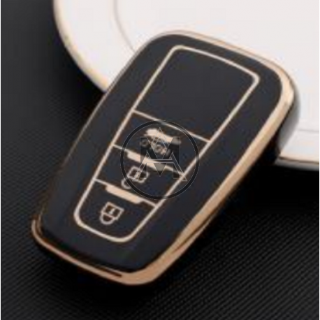COVER  PROTETTIVO NERO E ORO KEYLESS  TOYOTA 3 TASTI