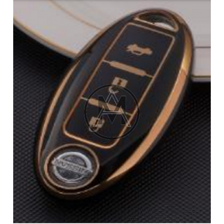 COVER  PROTETTIVO NERO E ORO KEYLESS NISSAN 3 TASTI