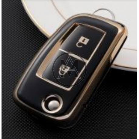 COVER  PROTETTIVO NERO E ORO NISSAN 2 TASTI FLIP