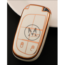 COVER  PROTETTIVO BIANCO E ORO KEYLESS FIAT -JEEP - CHRYSLER 3 TASTI