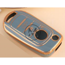 COVER  PROTETTIVO GRIGIO BLU E ORO PER CHIAVE  FIAT BAIONETTA 3 TASTI TIPO 500X