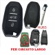 Citroen Peugeot Guscio di ricambio radiocomando Keyless go 3 tasti baule circuito largo
