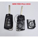 TOYOTA - CITROEN - PEUGEOT -  2 TASTI CON LAMA VA2 con alloggio PILA CR2032