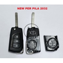 TOYOTA - CITROEN - PEUGEOT -  3 TASTI CON LAMA VA2 con alloggio PILA CR2032