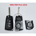 TOYOTA - CITROEN - PEUGEOT -  3 TASTI CON LAMA VA2 con alloggio PILA CR2032