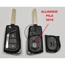 TOYOTA - CITROEN - PEUGEOT -  2 TASTI CON LAMA VA2 con alloggio PILA CR2016