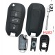Peugeot 3 tasti new  dal 2023 + con alloggio pila a 3,1 Cm.