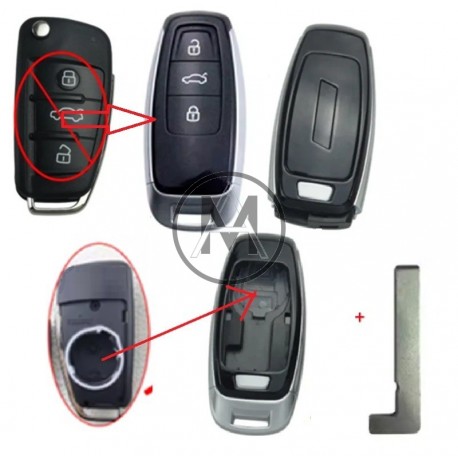 modifica in new look per Audi a baionetta a 3 tasti keyless go hu162