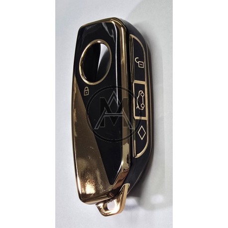 COVER  PROTETTIVO NERO E ORO KEYLESS BMW 3 TASTI LATERTALI