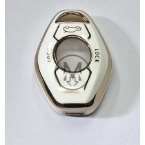 COVER  PROTETTIVO BIANCA E ORO KEYLESS BMW 3 TASTI FISSA