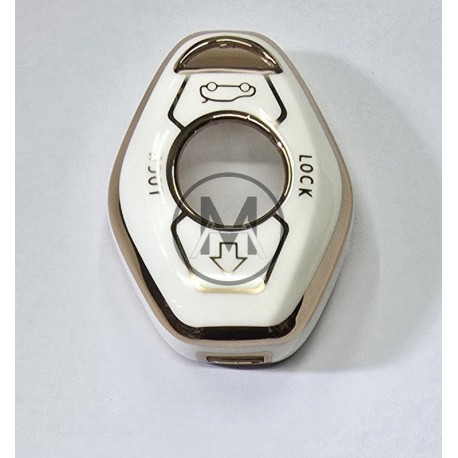 COVER  PROTETTIVO BIANCA E ORO KEYLESS BMW 3 TASTI FISSA