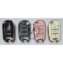 COVER  PROTETTIVO NERO E ORO PER CHIAVE CITROEN FIAT PEUGEOT OPEL 3 TASTI BAULE