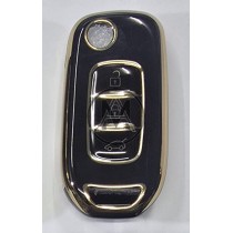 COVER  PROTETTIVO NERO E ORO FLIP  RENAULT  DACIA 3 TASTI