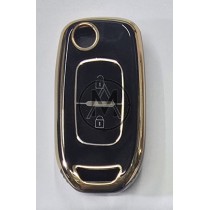 COVER  PROTETTIVO NERO E ORO FLIP  DACIA RENAULT 2 TASTI