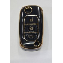 COVER  PROTETTIVO NERO E ORO FLIP  RENAULT  SMART 453  3 TASTI