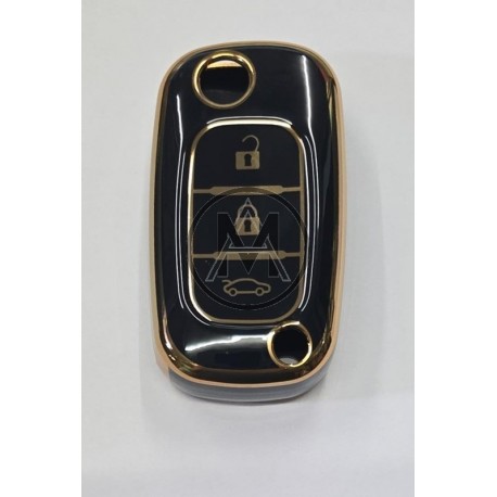 COVER  PROTETTIVO NERO E ORO FLIP  RENAULT  SMART 453  3 TASTI