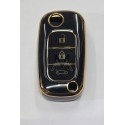 COVER  PROTETTIVO NERO E ORO FLIP  RENAULT  SMART 453  3 TASTI