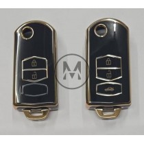 COVER  PROTETTIVO NERO E ORO MAZDA 2 - 3  TASTI FLIP
