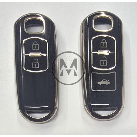 COVER  PROTETTIVO NERO E ORO MAZDA 2 - 3  TASTI KEYLESSS