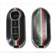 COVER  PROTETTIVO UN PTU  PER CHIAVE FIAT BAIONETTA PERSONALIZZATO  FIBRA DI CARBONIO CON BANDIERA