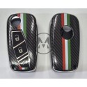 COVER  PROTETTIVO UN PTU  PER CHIAVE FIAT BAIONETTA PERSONALIZZATO  FIBRA DI CARBONIO CON BANDIERA
