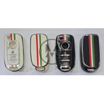 COVER  PROTETTIVO UN PTU  PER CHIAVE FIAT BAIONETTA TIPO 500X 4 TASTI  PERSONALIZZATO  CON BANDIERA NERO/ORO O BIANCO/ORO