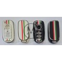 COVER  PROTETTIVO UN PTU  PER CHIAVE FIAT BAIONETTA TIPO 500X 4 TASTI  PERSONALIZZATO  CON BANDIERA NERO/ORO O BIANCO/ORO