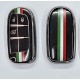 COVER  PROTETTIVO in PTU KEYLESS FIAT -JEEP - CHRYSLER 3 TASTI PERSONALIZZATO CON BANDIERA ITALIANA