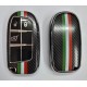 COVER  PROTETTIVO in PTU KEYLESS FIAT -JEEP - CHRYSLER 3 TASTI PERSONALIZZATO FIBRA DI CARBONIO CON BANDIERA ITALIANA