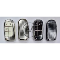 COVER  PROTETTIVO in PTU KEYLESS FIAT -JEEP - CHRYSLER 3 TASTI PERSONALIZZATO A SCACCHI