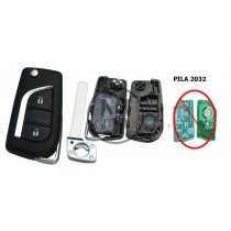 TOYOTA - CITROEN - PEUGEOT -  3 TASTI CON LAMA VA2 con alloggio PILA CR2032